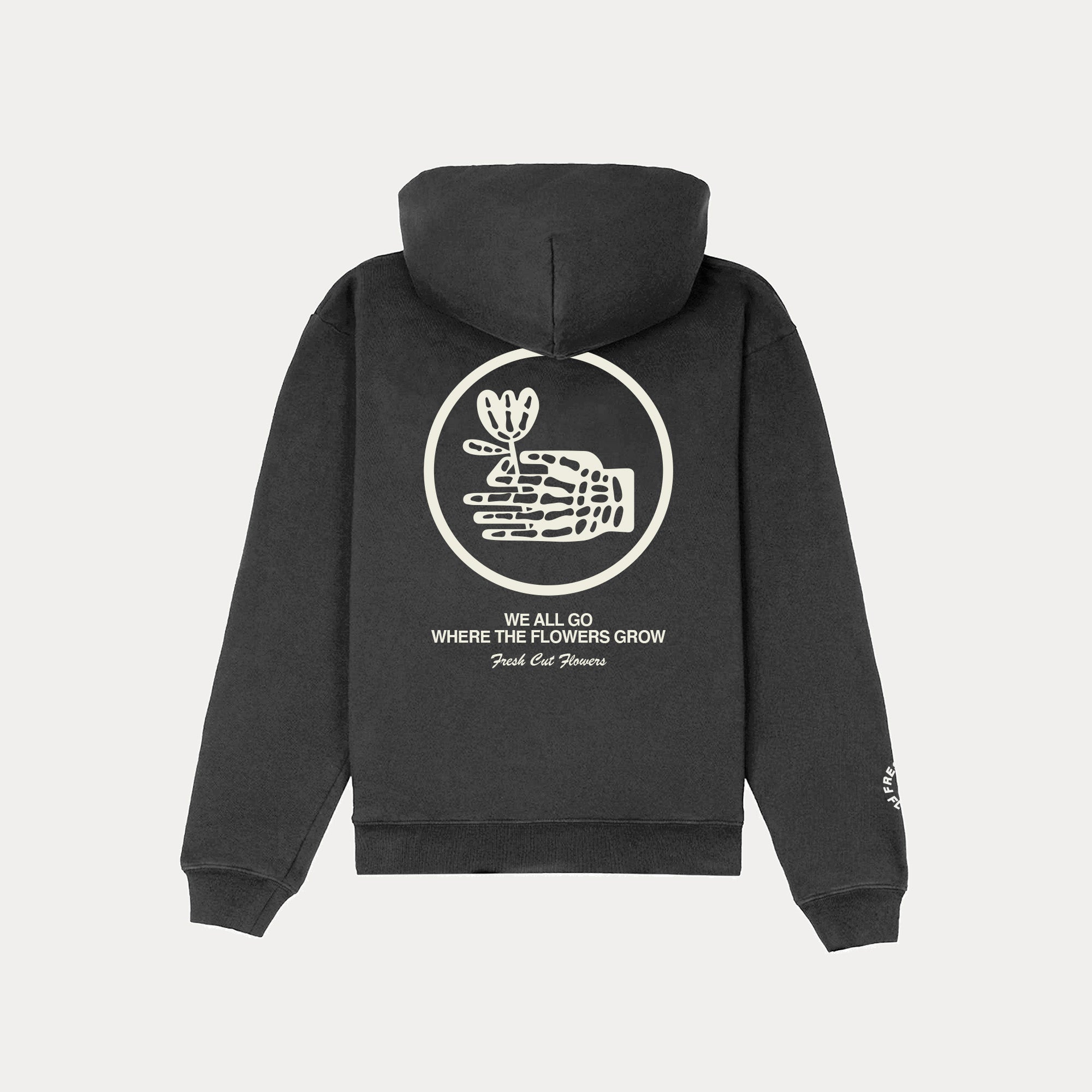 Florist Bones Hoodie - Faded Charcoal – FRESH CUT FLOWERS BY MAIL